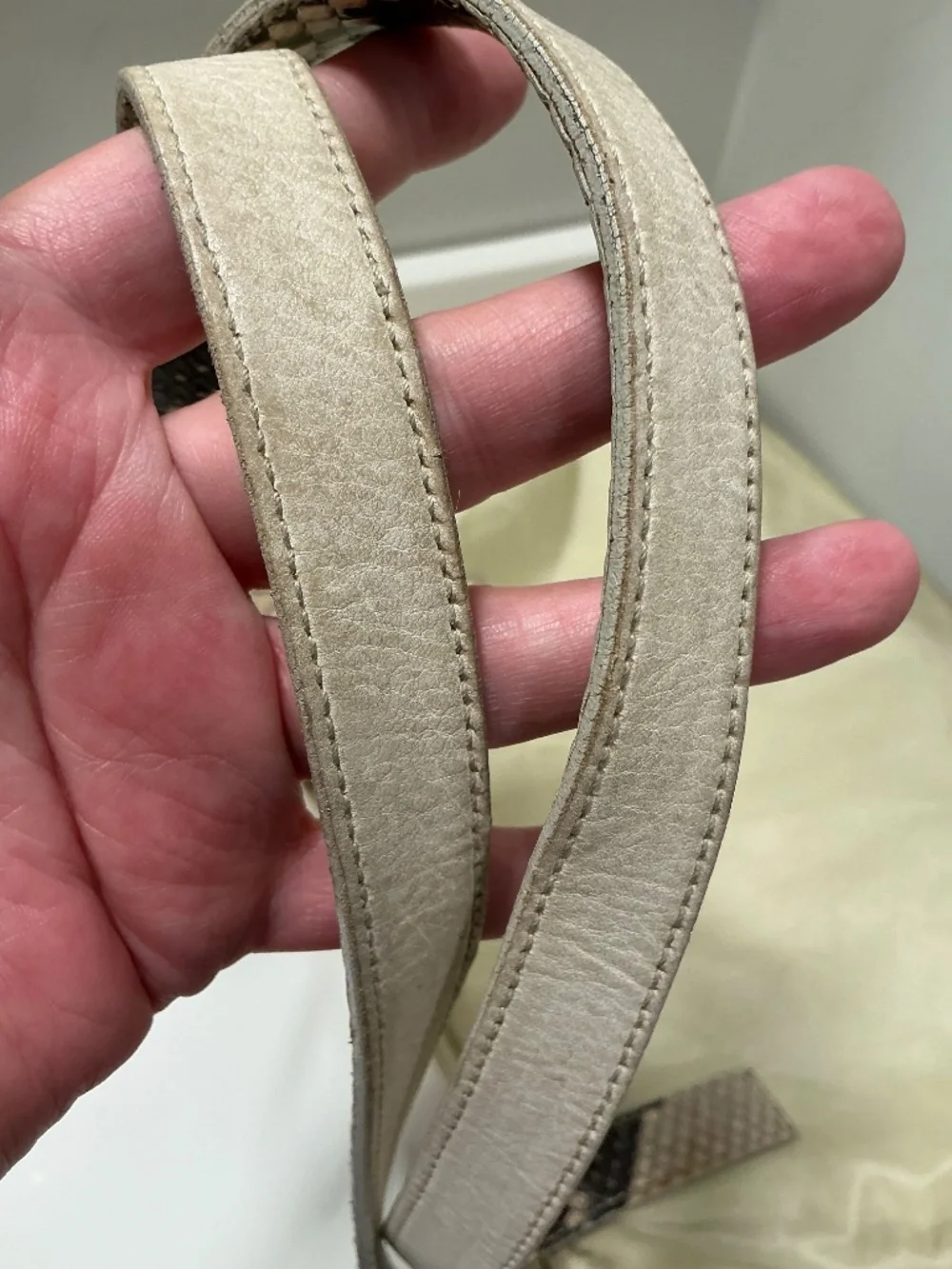 Prada beige nylon shoulder bag with genuine python accents